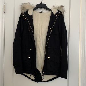 - black parka jacket